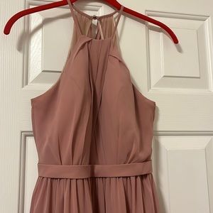 NWT high neck open back bridesmaids, prom, or formal dress in dusty rose size 0